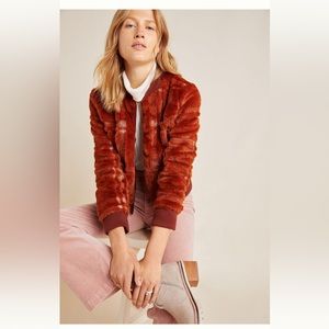Anthropologie plaid faux fur jacket NWT